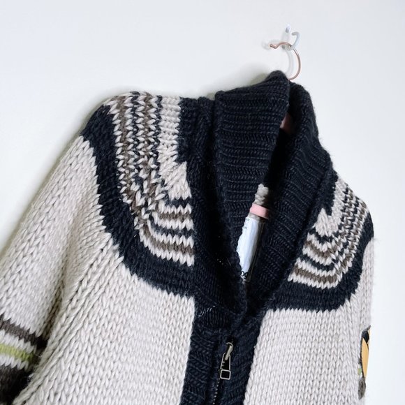 ⚡️SOLD⚡️ analog by burton knit wool blend indian chief cardigan with patch - Picture 7 of 7